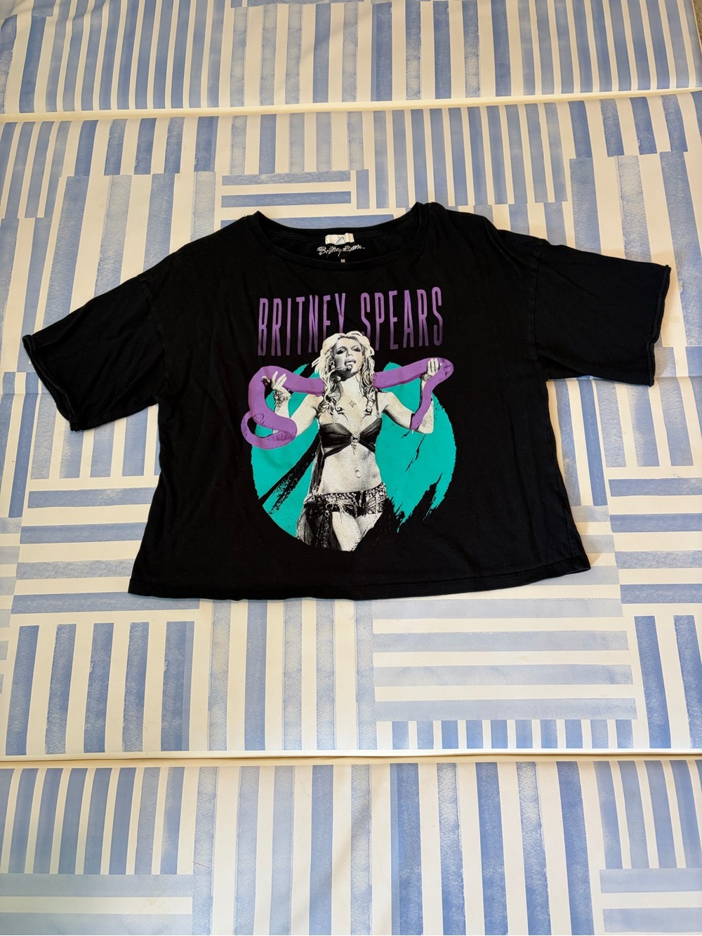 bp Black Graphic Tee with Purple Print